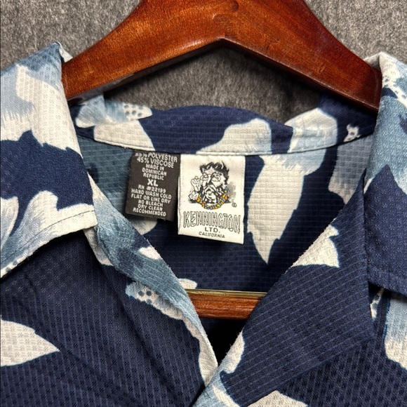 Kennington Casual Blue and White Floral Button Down Shirt - Picture 2 of 4